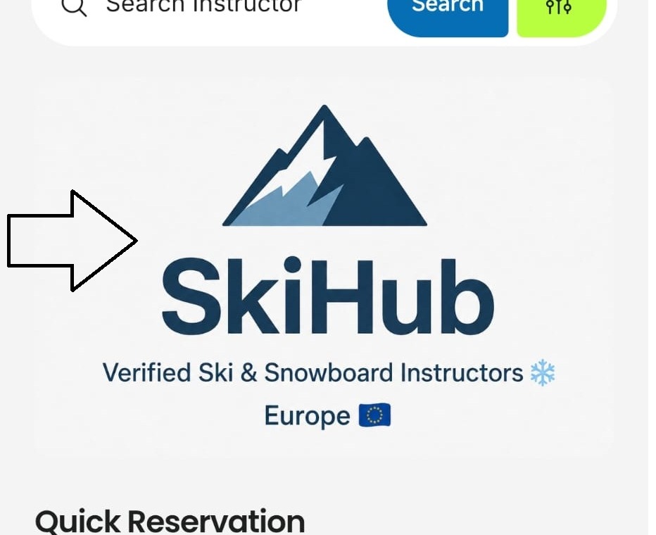 SkiHub app main sponsor area